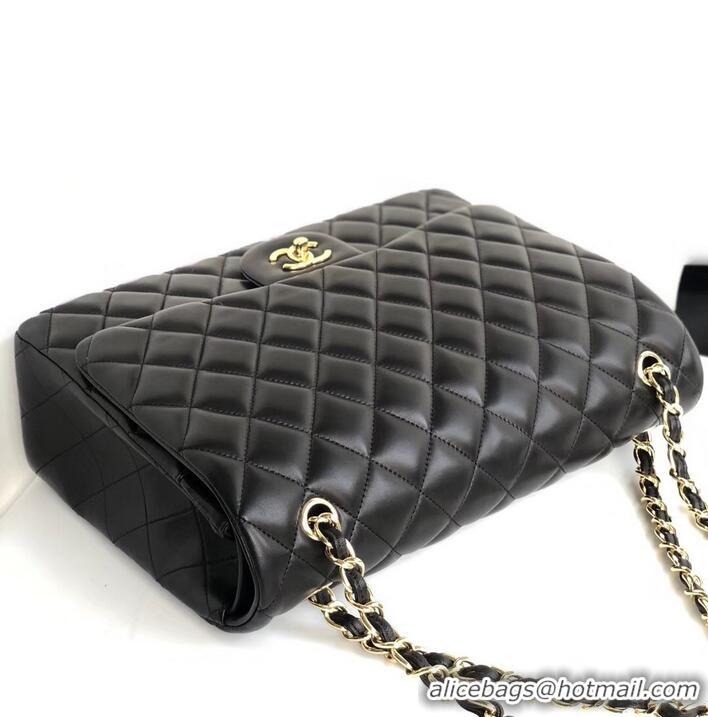 Perfect Chanel Maxi Classic Flap Bag A58601 in Lambskin Black/Gold