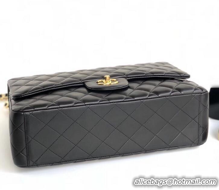 Perfect Chanel Maxi Classic Flap Bag A58601 in Lambskin Black/Gold