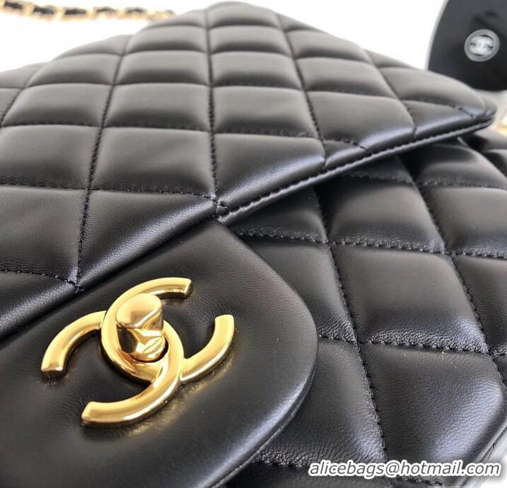 Perfect Chanel Maxi Classic Flap Bag A58601 in Lambskin Black/Gold