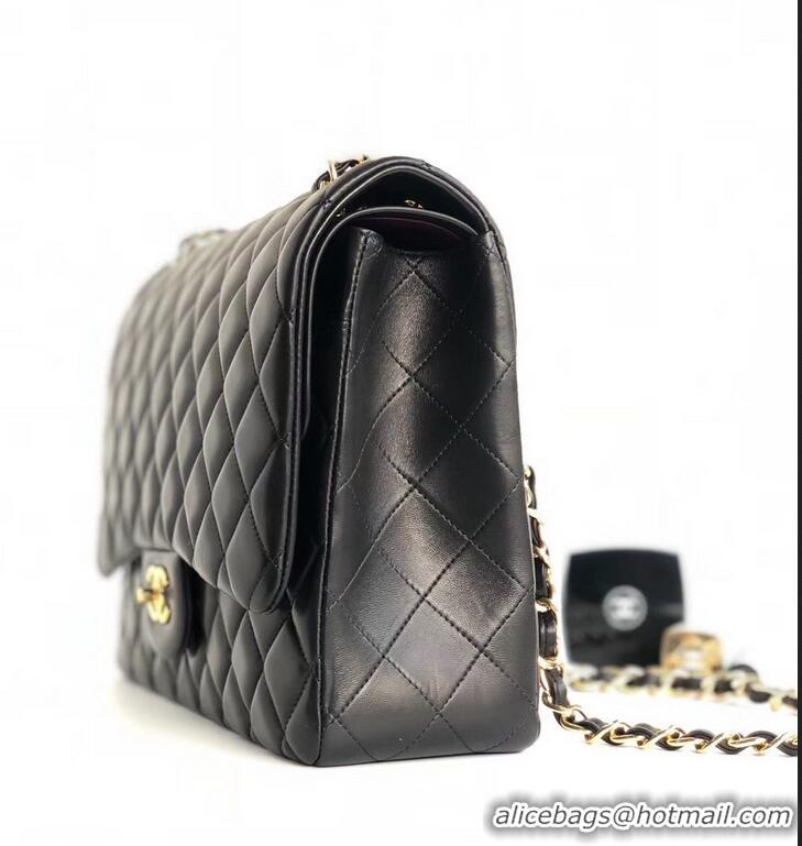 Perfect Chanel Maxi Classic Flap Bag A58601 in Lambskin Black/Gold