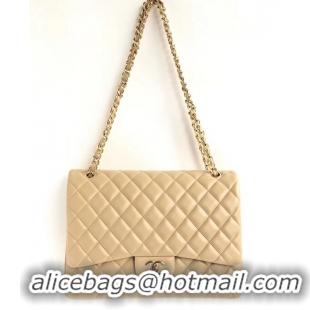 Best Price Chanel Maxi Classic Flap Bag A58601 in Lambskin Apricot/Gold