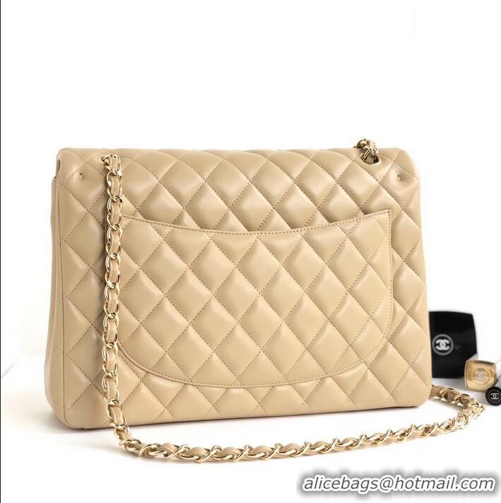 Best Price Chanel Maxi Classic Flap Bag A58601 in Lambskin Apricot/Gold