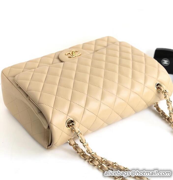 Best Price Chanel Maxi Classic Flap Bag A58601 in Lambskin Apricot/Gold