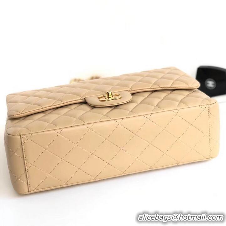 Best Price Chanel Maxi Classic Flap Bag A58601 in Lambskin Apricot/Gold