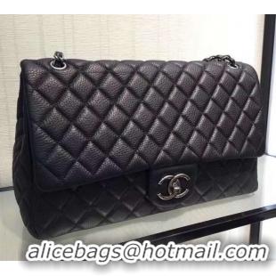 Top Grade Chanel Calfskin XL Large Classic Flap Bag A91167 Black