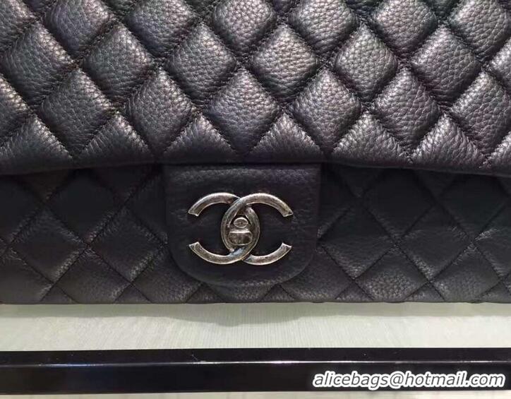 Top Grade Chanel Calfskin XL Large Classic Flap Bag A91167 Black