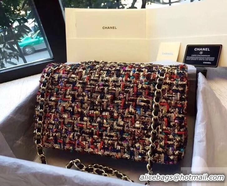 Charming Chanel Tweed Medium Classic Flap Bag A925411 Multicolor