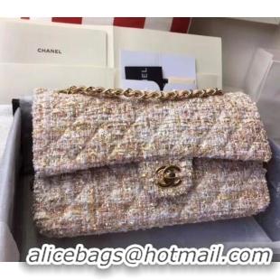 Best Product Chanel Tweed Medium Classic Flap Bag A925411 Apricot