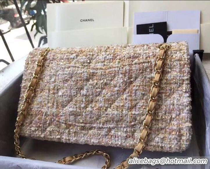 Best Product Chanel Tweed Medium Classic Flap Bag A925411 Apricot