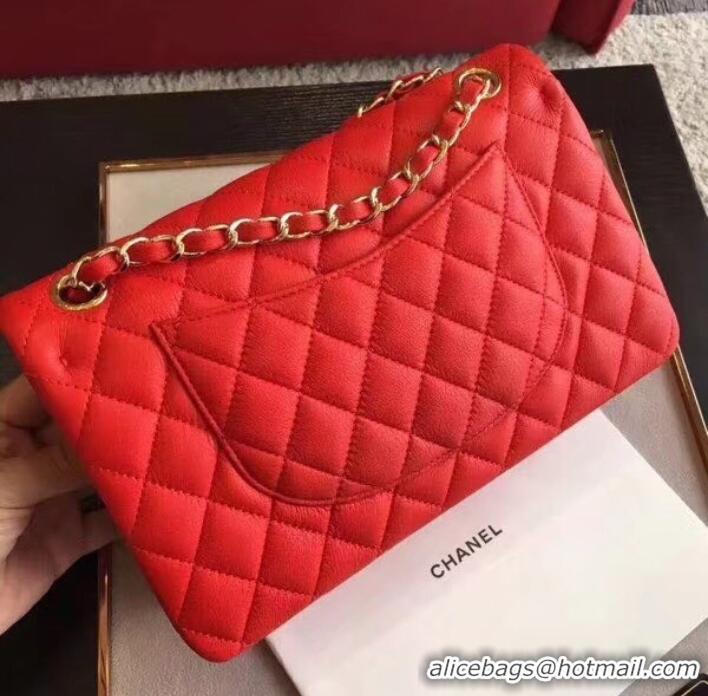 Luxurious Chanel Deerskin Medium Classic Flap Bag A925412 Red