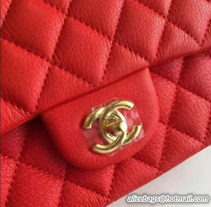 Luxurious Chanel Deerskin Medium Classic Flap Bag A925412 Red