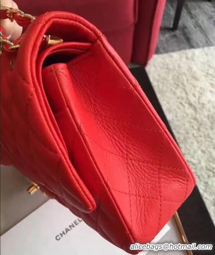 Luxurious Chanel Deerskin Medium Classic Flap Bag A925412 Red