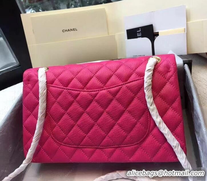 Elegant Chanel Deerskin Medium Classic Flap Bag A925412 Fuchsia