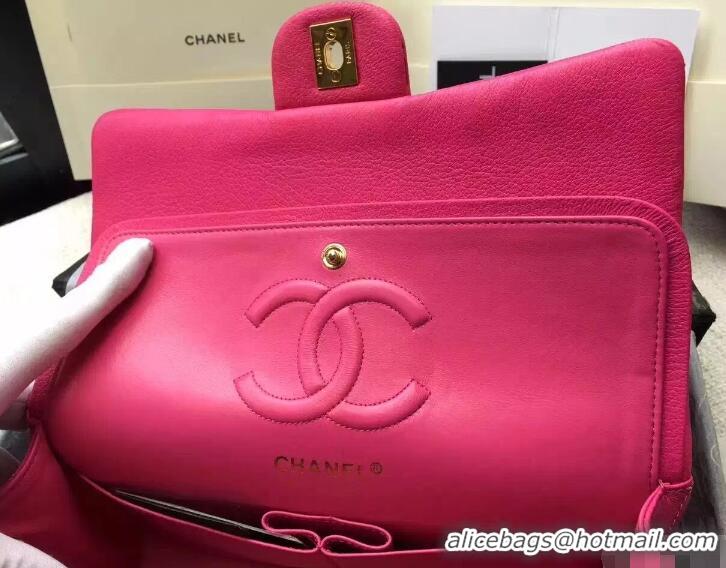 Elegant Chanel Deerskin Medium Classic Flap Bag A925412 Fuchsia