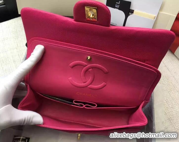 Elegant Chanel Deerskin Medium Classic Flap Bag A925412 Fuchsia