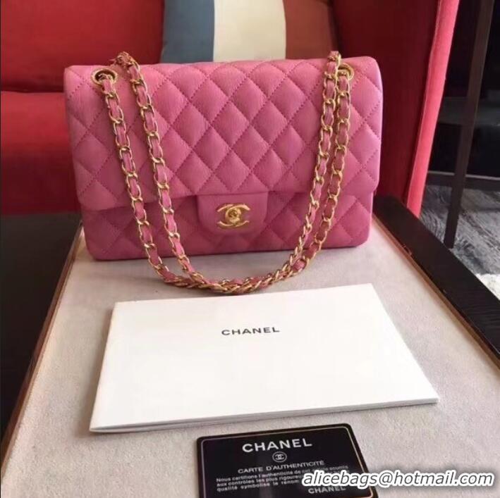 Best Grade Chanel Deerskin Medium Classic Flap Bag 303101 Pink