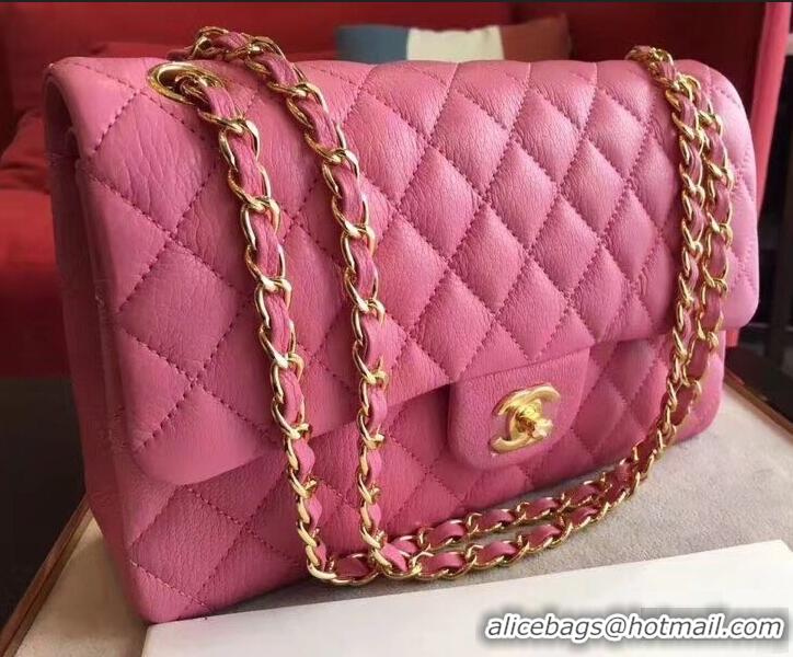 Best Grade Chanel Deerskin Medium Classic Flap Bag 303101 Pink