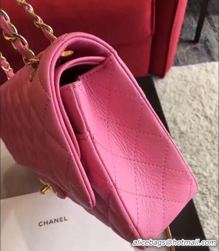 Best Grade Chanel Deerskin Medium Classic Flap Bag 303101 Pink