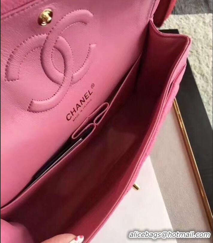 Best Grade Chanel Deerskin Medium Classic Flap Bag 303101 Pink