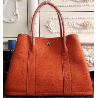 Sumptuous Hermes Garden Party 36cm 30cm Tote Bag Original Leather A129L Orange