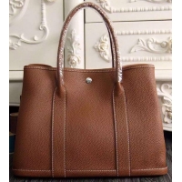 Classic Specials Hermes Garden Party 36cm 30cm Tote Bag Original Leather A129L Brown