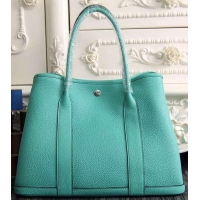 Comfortable Hermes Garden Party 36cm 30cm Tote Bag Original Leather A129L Light Green