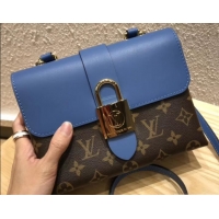 Shop Cheap Louis Vuitton Monogram Canvas and Leather Locky BB Bag M44321 Bleu Jean 2019