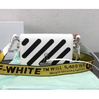 Low Price Off-White Saffiano Leather Diag Binder Clip Bag OF40502 White