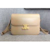 Top Sale Celine Shiny Calfskin Medium Triomphe Bag 187363 Nude 2019