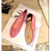 Discount Chanel Lambskin Classic Bow Ballerinas Flats G31501 Dark Pink