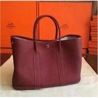 Popular Hermes Garden Party 36cm 30cm Tote Bag Original Leather A129L Burgundy