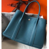 New Release Creation Hermes Calfskin Garden Party 30/36 Bag H12601 Denim Blue