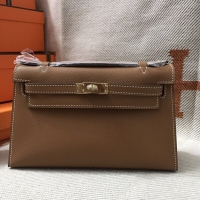 Top Grade Hermes MINI Kelly 22cm Tote Bag Calf Leather K012 Wheat