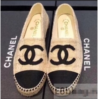 Grade Quality Chanel CC Logo Tweed Fabric Espadrilles G31507 Beige 2019