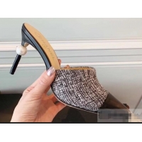 Good Taste Chanel Pearl Heel 8.5cm Mules G32100 Tweed 2019