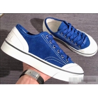 Cheap Price Chanel Logo Sneakers G34760 Suede Calfskin Blue 2019