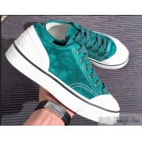 Big Discount Chanel Logo Sneakers G34760 Suede Calfskin Green 2019