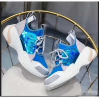 Well Crafted Chanel CC Logo Multicolor Sneakers G32214 Blue 2019