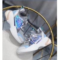 Noble Chanel CC Logo Multicolor Sneakers G32214 Gray/Blue 2019