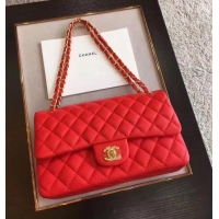 Luxurious Chanel Deerskin Medium Classic Flap Bag A925412 Red