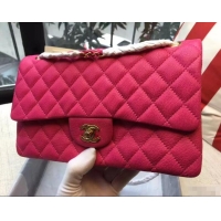 Elegant Chanel Deerskin Medium Classic Flap Bag A925412 Fuchsia