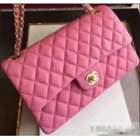 Best Grade Chanel Deerskin Medium Classic Flap Bag 303101 Pink