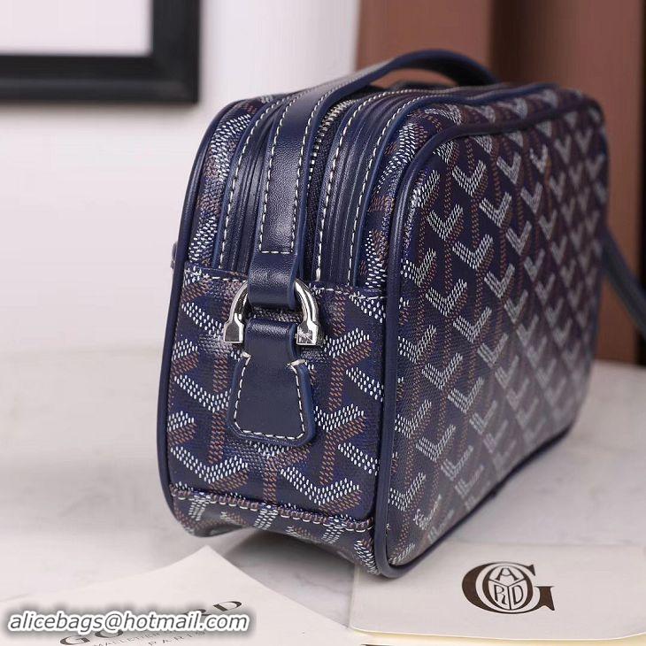 Newly Launched Goyard Small Monogram Camera Bag G46 Navy Blue