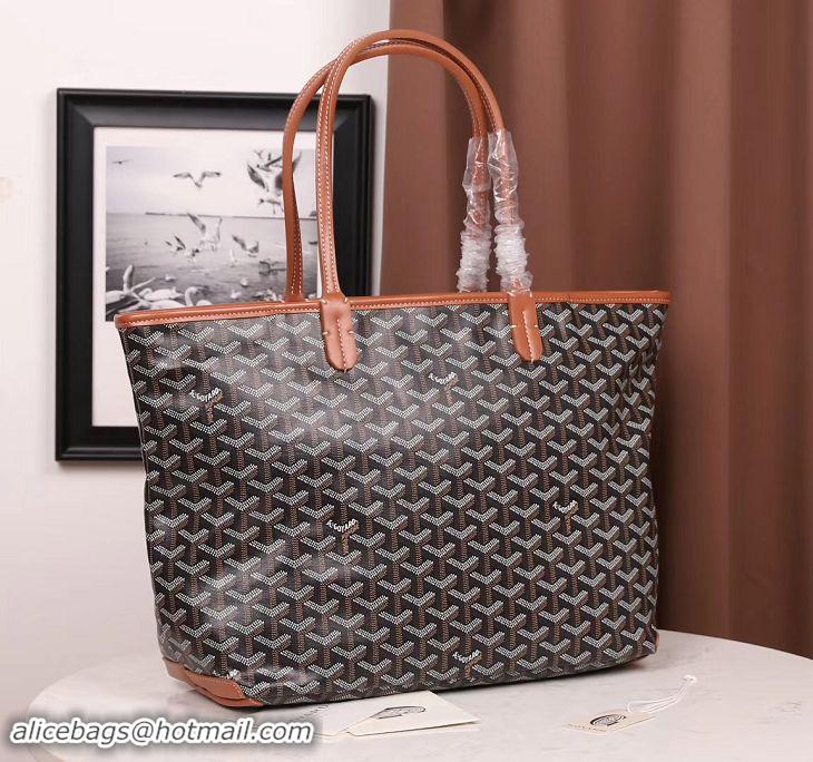 Best Cheap Goyard Artois Zipper Tote Bag 00319 Black And Tan