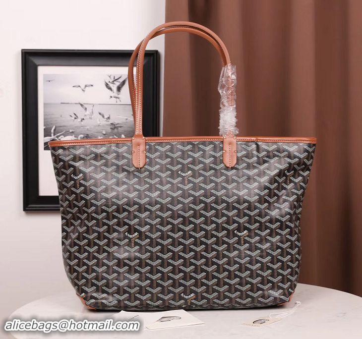 Best Cheap Goyard Artois Zipper Tote Bag 00319 Black And Tan