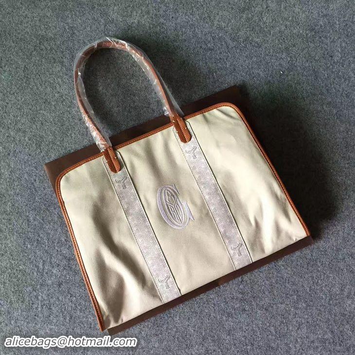 Buy Discount Goyard Sac Hardy Tote Embroidery Bag 8956 White