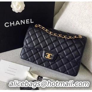 Best Grade Chanel original quality Caviar Classic jumbo Flap Bag 1113 black with gold Hardware