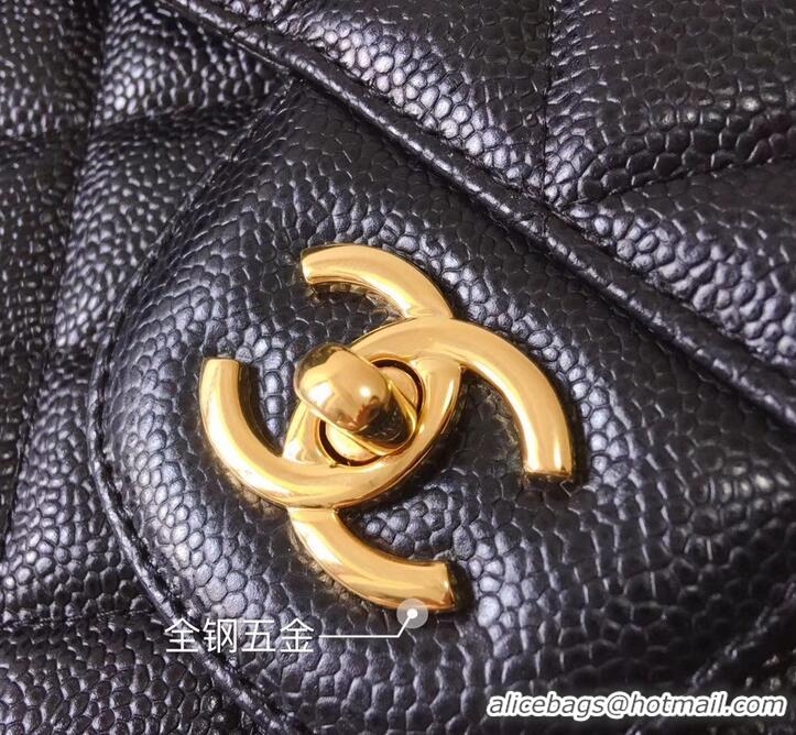 Best Grade Chanel original quality Caviar Classic jumbo Flap Bag 1113 black with gold Hardware