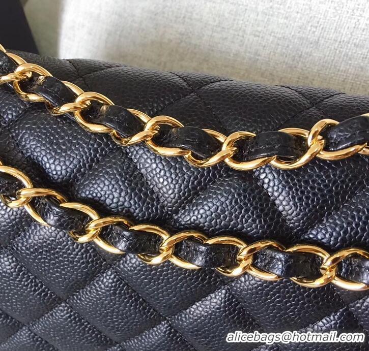 Best Grade Chanel original quality Caviar Classic jumbo Flap Bag 1113 black with gold Hardware