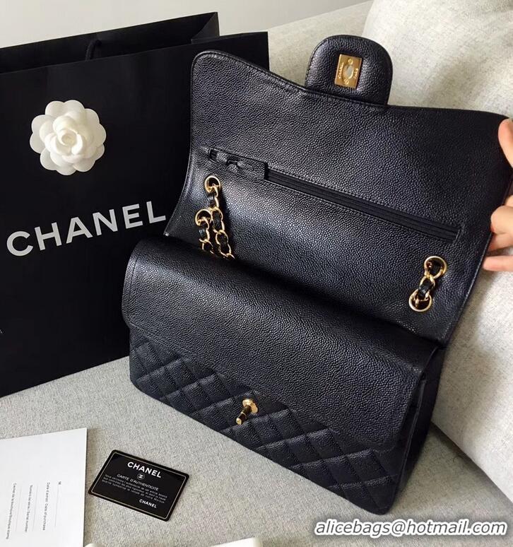 Best Grade Chanel original quality Caviar Classic jumbo Flap Bag 1113 black with gold Hardware